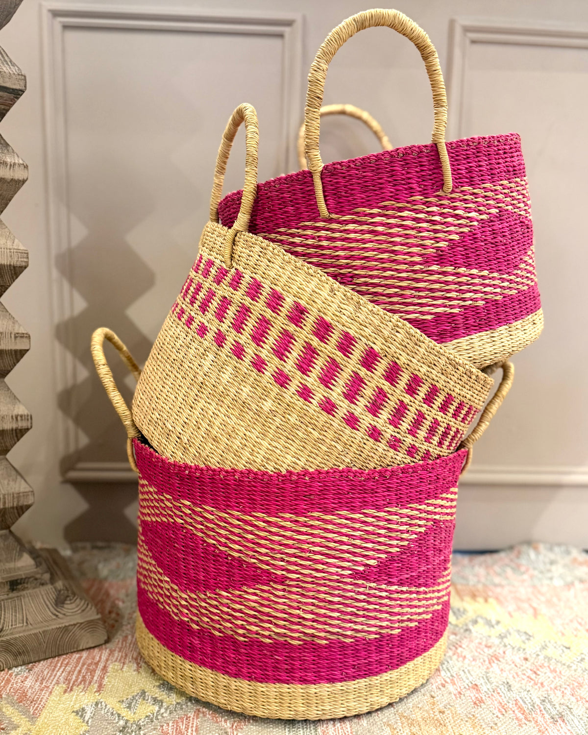 Half Laundry Basket | Pink