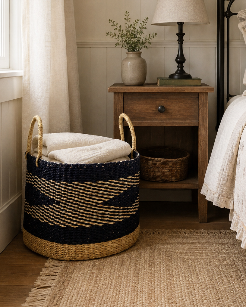 Half Laundry Basket | Navy